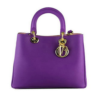 small Christian Dior diorissimo original calfskin leather bag 44374 purple&light pink